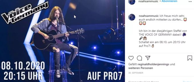 Tränen The Voice of Germany: Noah Sam begeistert die Jury. the voice