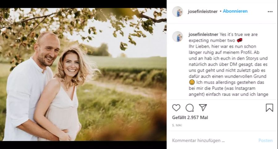 Josefin, die Frau von Toni Leistner, war zum Zeitpunkt der Beleidigungen hochschwanger.