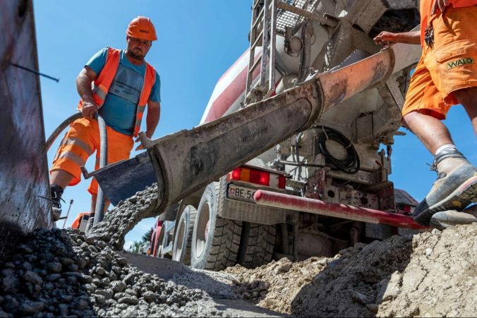 Beton für den neuen Perron