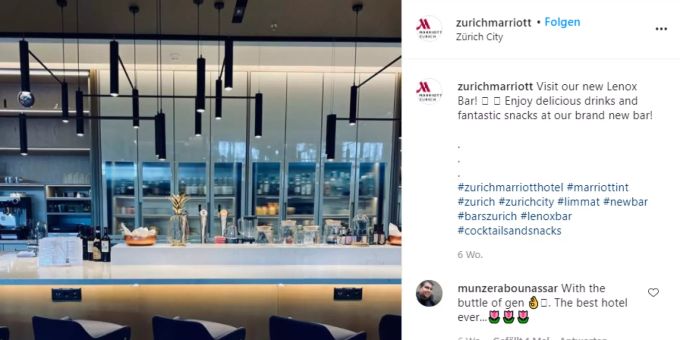Die neue «Lenox Bar» im Zürich Mariott Hotel. Lenox Bar