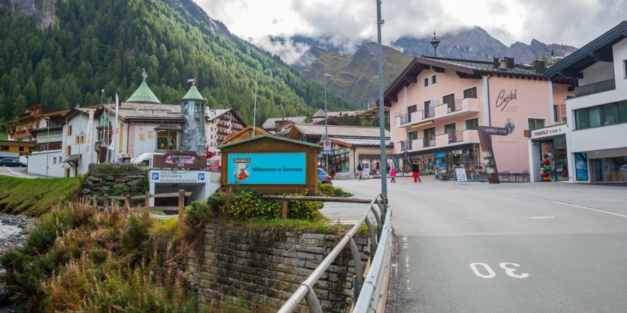 Das Dorf Samnaun in der Region Engiadina Bassa/Val Müstair.