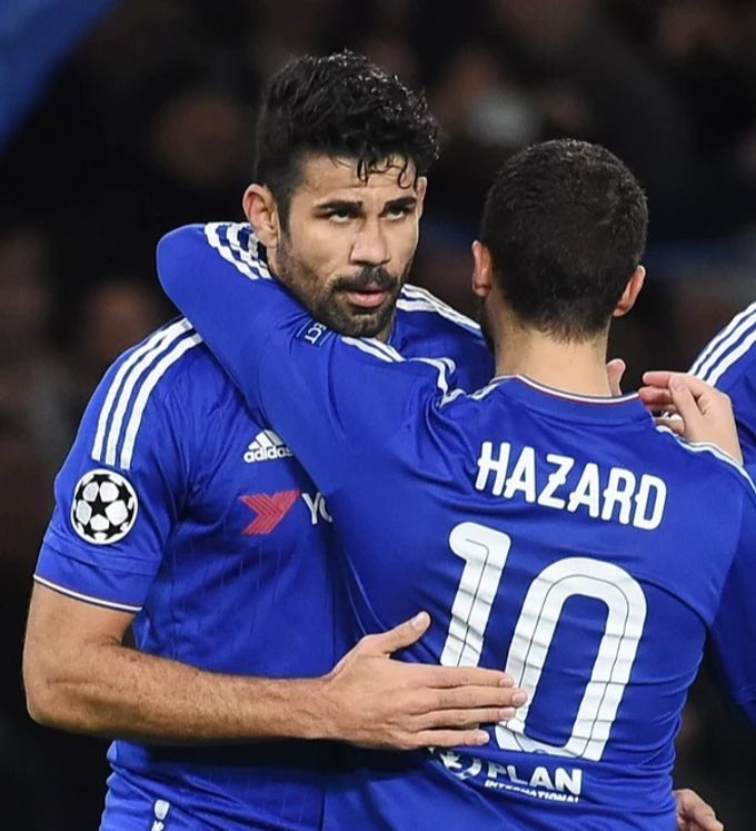 Diego Costa und Eden Hazard waren die besten Torschützen des FC Chelsea in der Saison 2016/17. FC Chelsea Costa Hazard