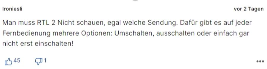 Für «Ironiesli» ist klar: Niemand wäre gezwungen gewesen, sich die Doku anzuschauen.