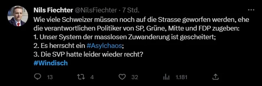 Für Nils Fichter, Co-Präsident der Jungen SVP Bern, sind alle ausser die SVP verantwortlich.