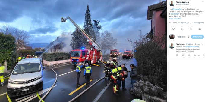 Der Ort des Unglücks in Yverdon. yverdon