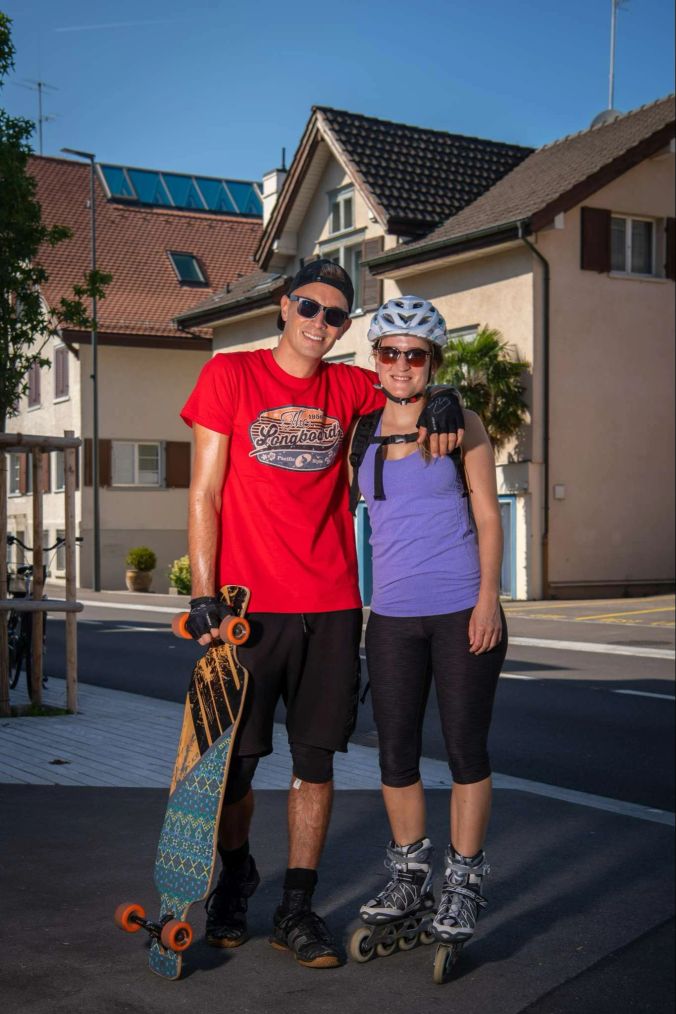 Chris und Nancy aus St. Gallen sind sportlich unterwegs.