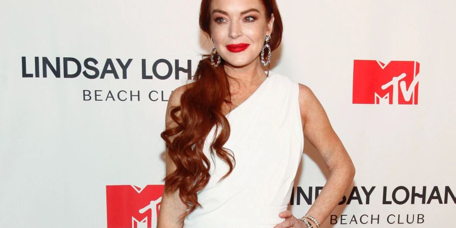 Lindsay Lohan bei einer Premierenparty am New Yorker Times Square.