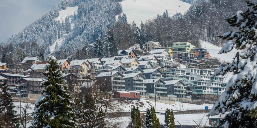 Blick auf die Gemeinde Sattel im Kanton Schwyz.