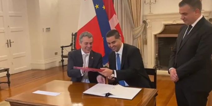 Bundespräsident Ignazio Cassis und Maltas Aussenminister Ian Borg. Ignazio Cassis Ian Borg