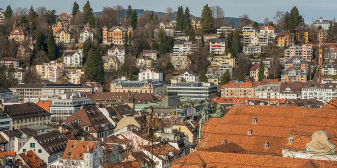 Blick auf das Zentrum von St. Gallen. Blick auf das Zentrum von St. Gallen.