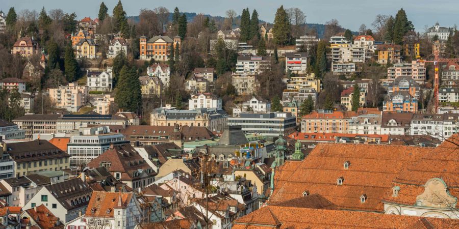 Blick auf das Zentrum von St. Gallen.