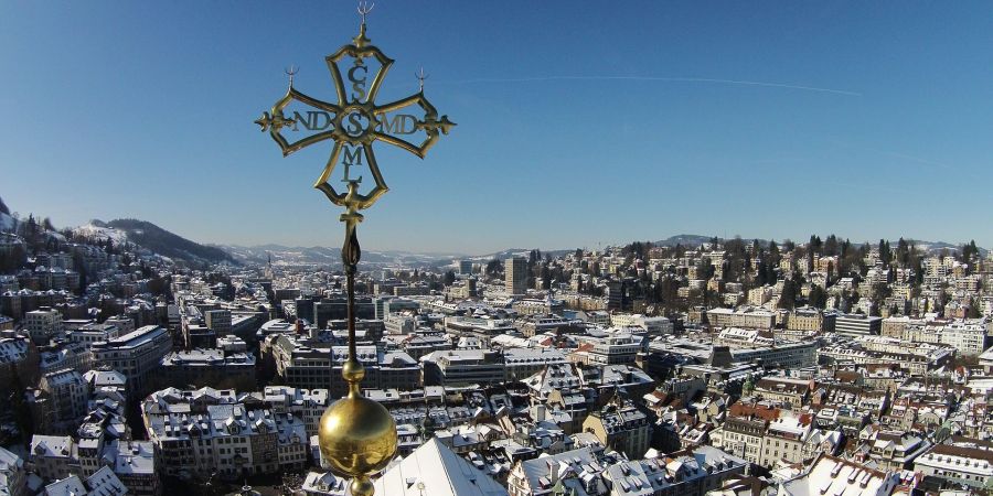 St. Gallen Stadt Panoramaansicht Kreuz