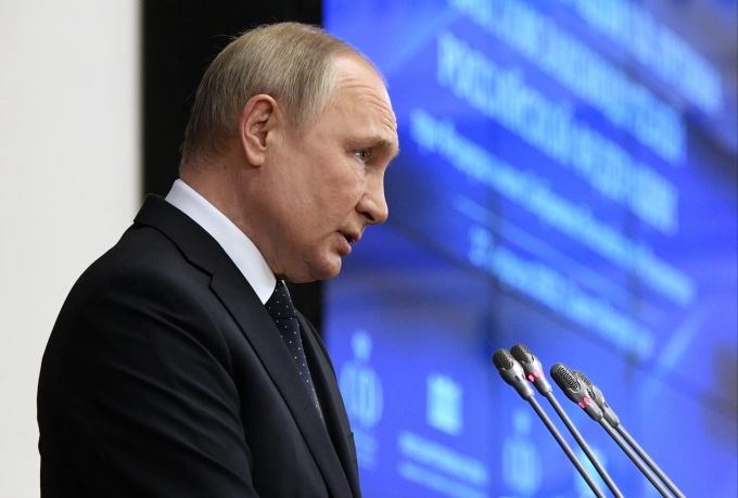 Wladimir Wladimirowitsch Putin spricht am 27. April 2022. wladimir wladimirowitsch putin