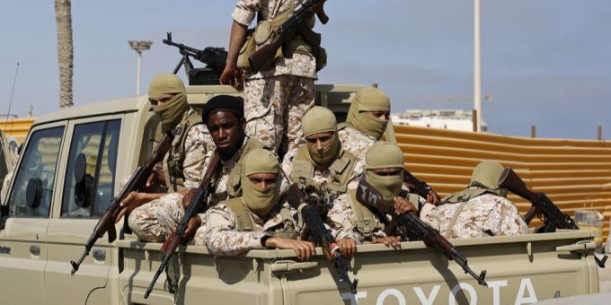 Abdelhamid Dbeibah loyale Militärs in Tripolis. tripolis