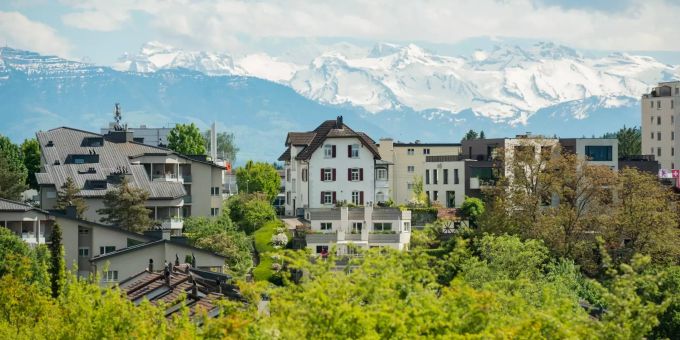Blick auf die Gemeinde Bremgarten im Kanton Aargau. Blick auf die Gemeinde Bremgarten im Kanton Aargau.