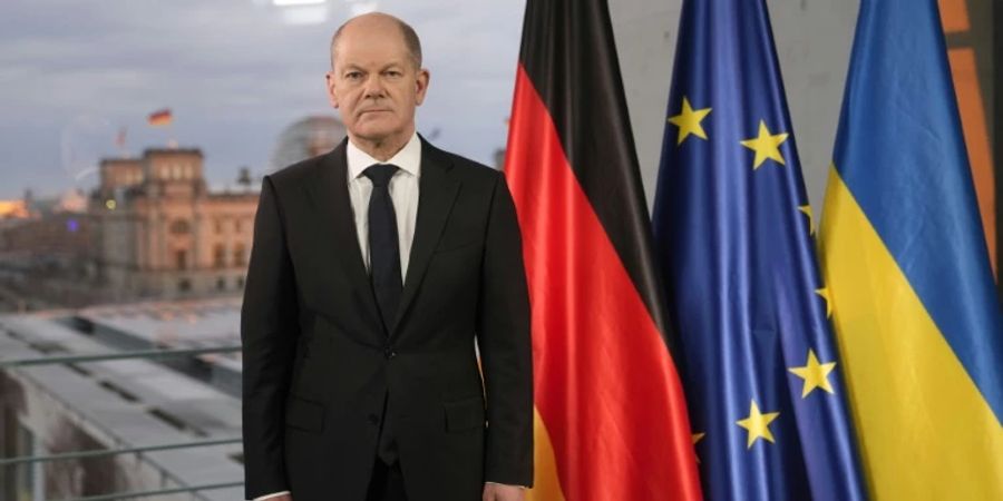 Scholz bei Fernsehansprache im Februar
