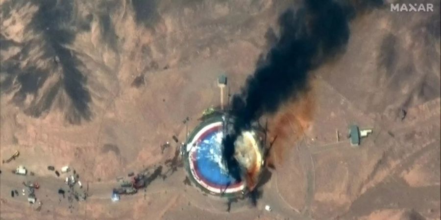Satellitenbild des angeblich gescheiterten iranischen Raketenstarts