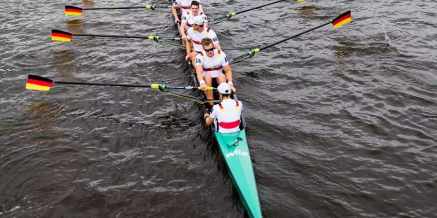 Ist mit einem Sieg ins Weltcup-Finale gestartet: Der deutsche Ruder-Achter Foto: Jon Olav Nesvold/Bildbyran via ZUMA Press