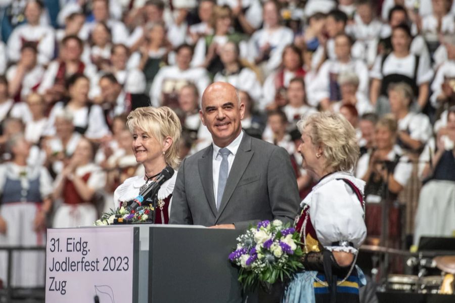 Bundesrat Alain Berset bei seiner Rede beim offiziellen Festakt.