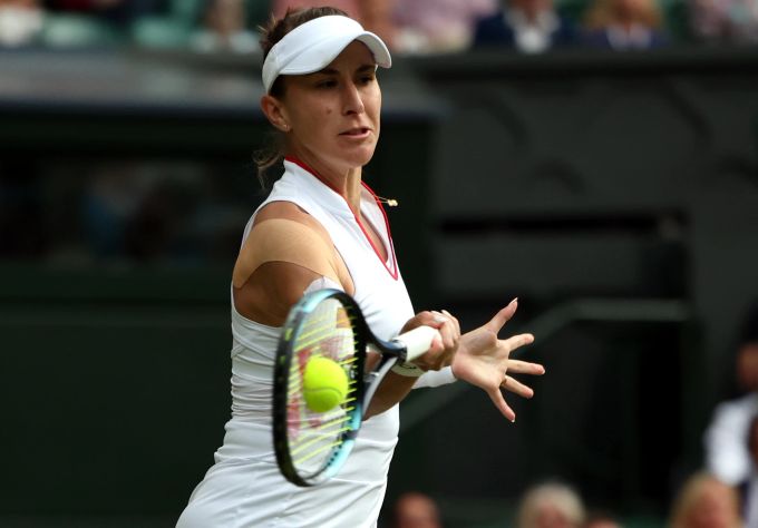 Belinda Bencic im Einsatz in Wimbledon. Belinda Bencic