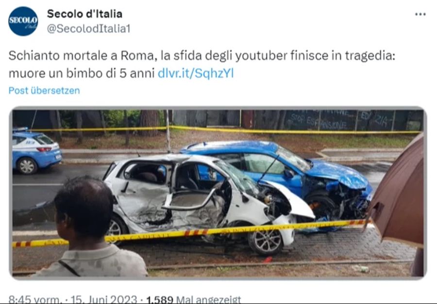 Unfall Youtuber Italien