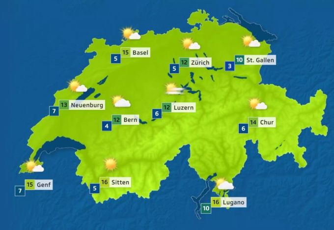 Am Wochenende liegt die Schweiz am südlichen Rand eines Hochdrucksystems: So wird das Wetter am Sonntag (10. Oktober) laut Prognose. Wetter