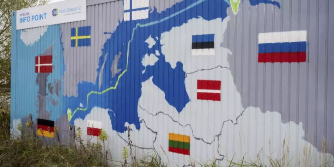 Eine Infotafel zum Nordstream. nordstream