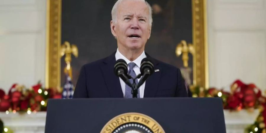 US-Präsident Joe Biden warnt Russland vor einer militärischen Aktion gegen die Ukraine. Foto: Evan Vucci/AP/dpa