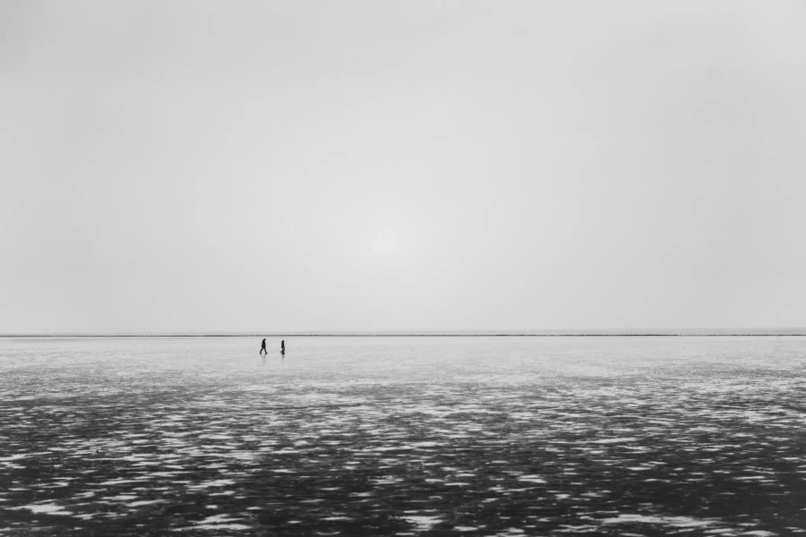 Wattenmeer Ebbe Spaziergänger