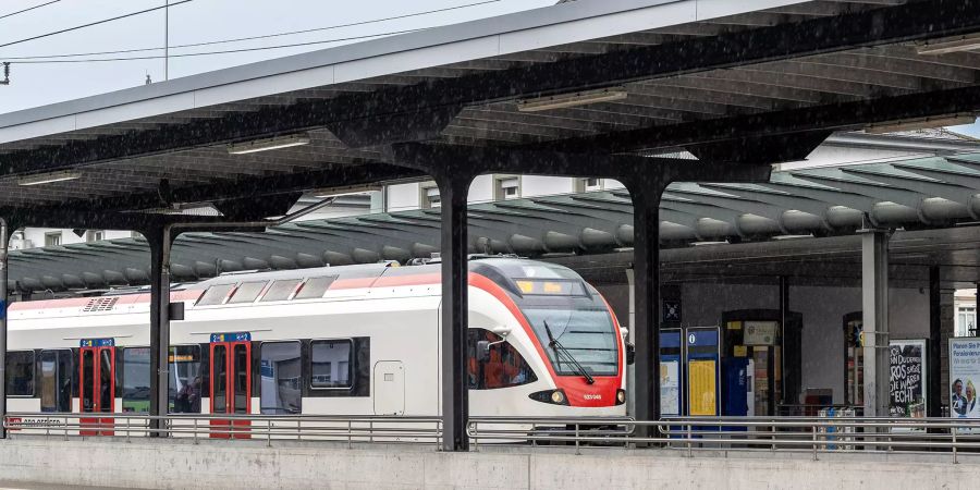 Zugdurchfahrt am Bahnhof Solothurn.