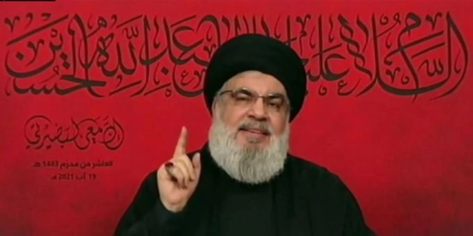 Hisbollah-Chef Hassan Nasrallah. Hassan Nasrallah Hisbollah Israel-Gaza-Krieg