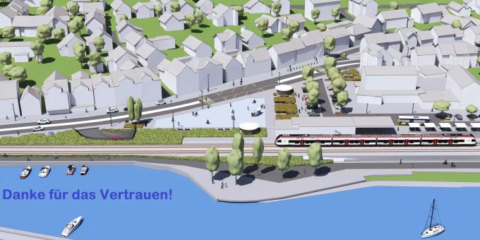 Ein Entwurf für das geplante Dorfzentrum.