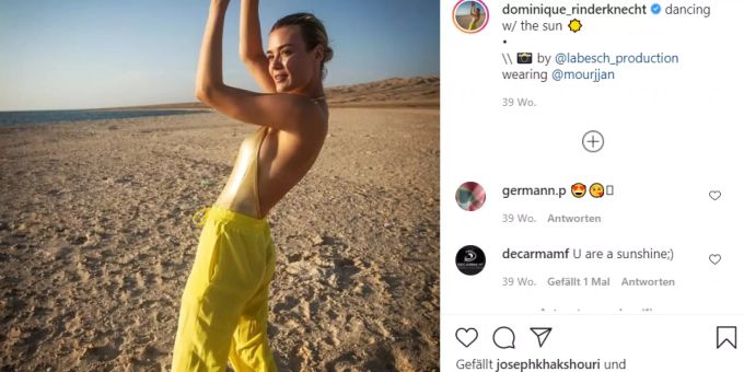 Dominique Rinderknecht ist happy verlobt. Dominique Rinderknecht