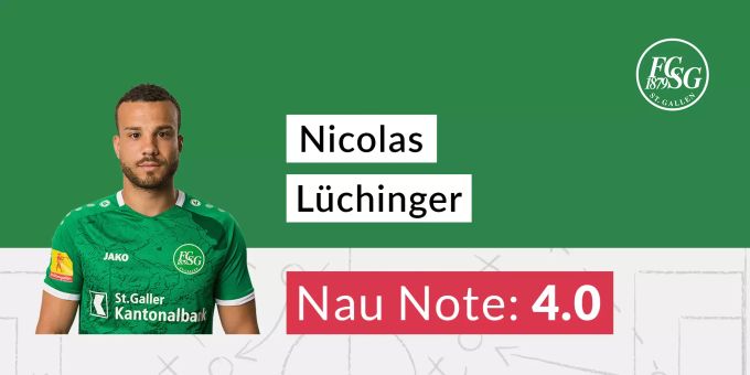 Die Note für Nicolas Lüchinger vom FC St.Gallen. FC Zürich
