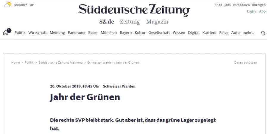 Süddeutsche Zeitung Wahlen Schweiz