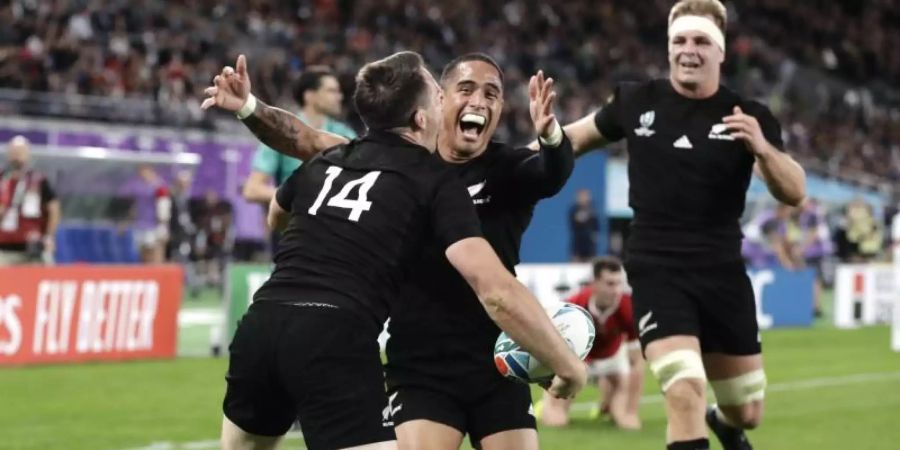 Neuseeland sicherte sich im kleinen Finale Platz drei der Rugby-WM. Foto: Mark Baker/AP/dpa