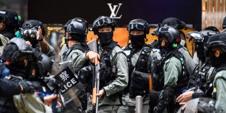 Polizisten in Hongkong