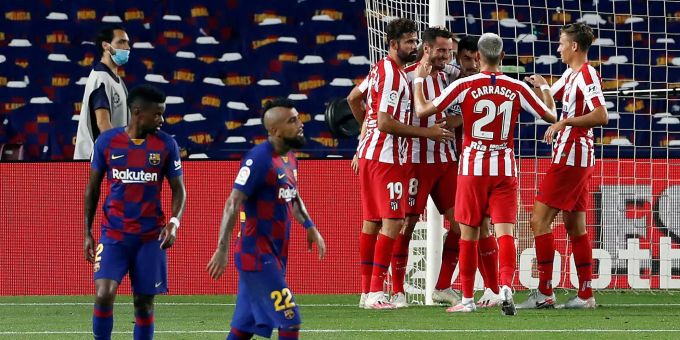 Die Spieler von Barcelona sind enttäuscht: Gegen Atlético Madrid gibt es erneut nur ein Remis. FC Barcelona Atlético Madrid