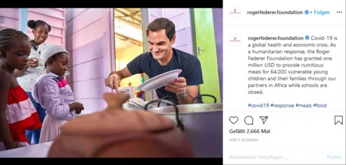 Roger Federer hilft mit seiner Spende 64'000 Kindern in Afrika. Roger Federer