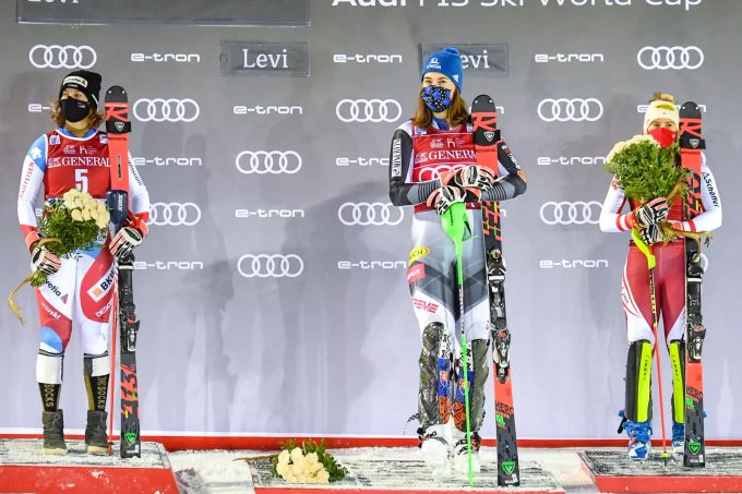 Michelle Gisin erreicht in Levi den sensationellen zweiten Rang. Michelle Gisin