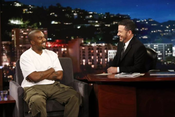 Kanye West in der Talkshow von Jimmy Kimmel. ellen degeneres