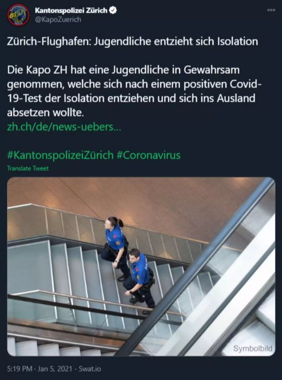 kantonspolizei zürich niederländerin