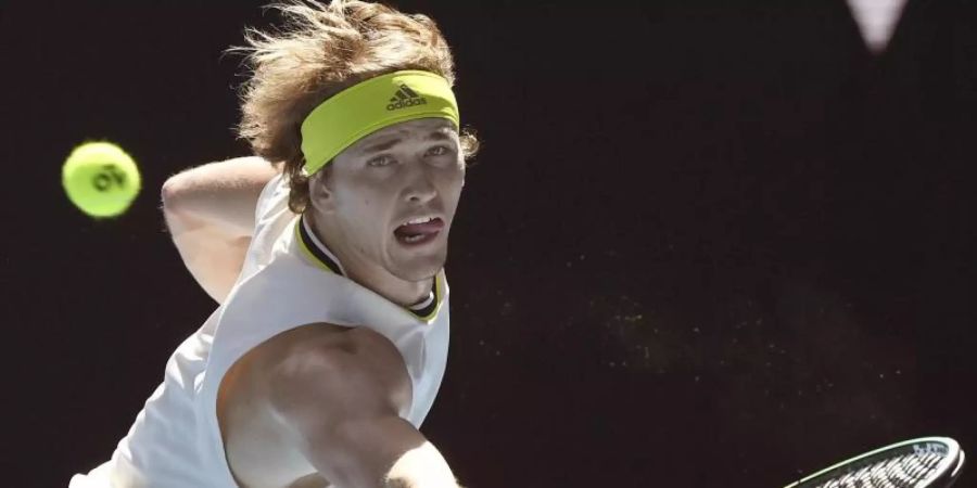 Locker ins Achtelfinale der Australian Open: Alexander Zverev in Aktion. Foto: Andy Brownbill/AP/dpa