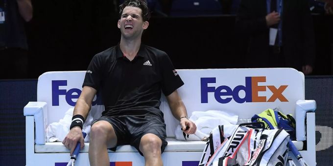 Dominic Thiem zeigt sich im letzten Gruppenspiel nicht in Bestform. Dominic Thiem