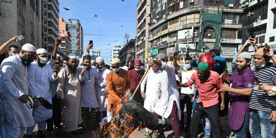 Demonstration in Dhaka am Sonntag