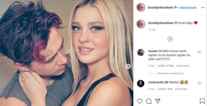 Brooklyn Beckham und seine Verlobte Nicola Peltz. brooklyn beckham