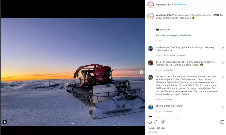 Beste Skisport-Verhältnisse gab es am Wochenende auch beim Titlis.