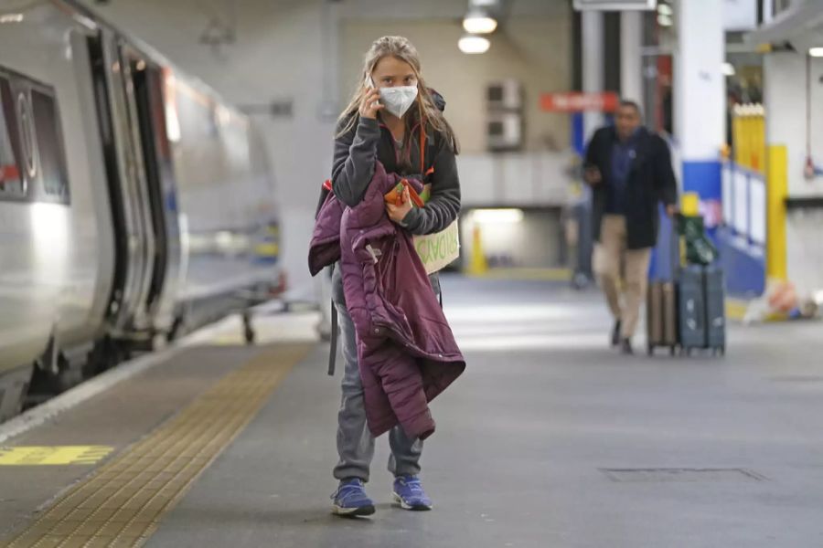 Greta Thunberg war mit dem Zug nach Glasgow gereist.