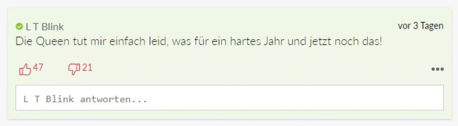 Derweil hat «L T Blink» vor allen Dingen Mitleid mit der Queen.