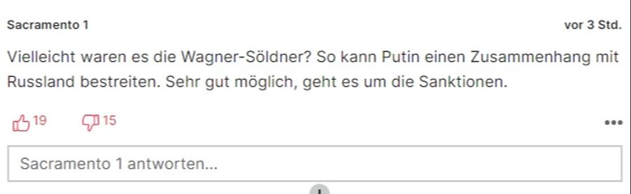 «Sacramento 1» denkt, dass die Wagner-Söldner für die Lecks verantwortlich sein könnten.